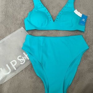 Cupshe Women's Teal Bikini Set